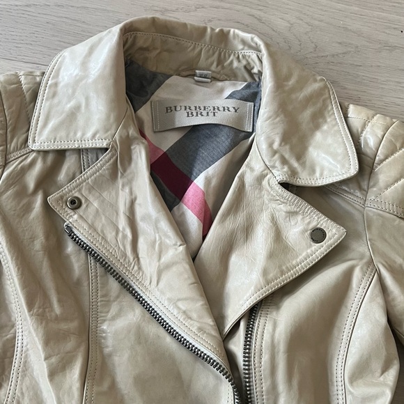 BURBERRY Brit Leather Moto Jacket Tan - Picture 10 of 10